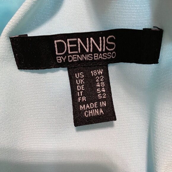 Dennis Basso Blouse Size 18W One Shoulder Asymmetrical Top Blue Green Flowy Chic - Picture 4 of 11